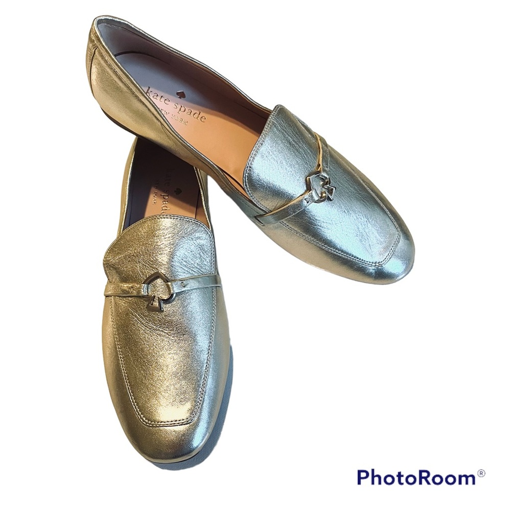 Kate Spade New York Cape Cod Gold Leather Loafers 10B EUR 40.5
